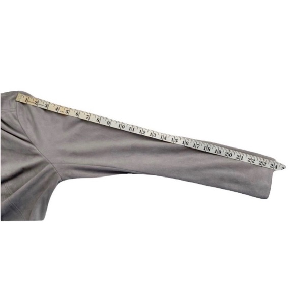 Alfani Women’s Modern Metal Gray Faux Suede Zip Up Jacket, Size Medium - Picture 10 of 13